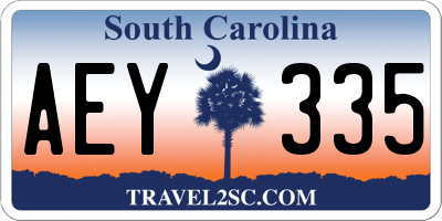 SC license plate AEY335