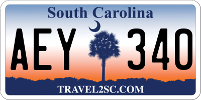 SC license plate AEY340