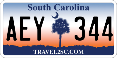 SC license plate AEY344
