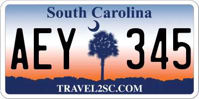 SC license plate AEY345
