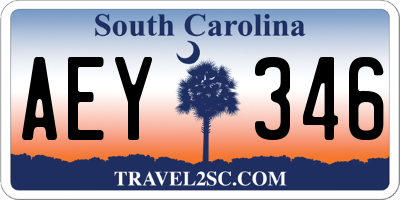 SC license plate AEY346