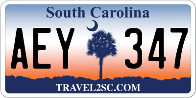 SC license plate AEY347