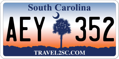SC license plate AEY352