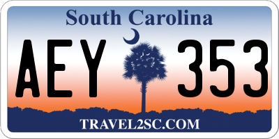 SC license plate AEY353