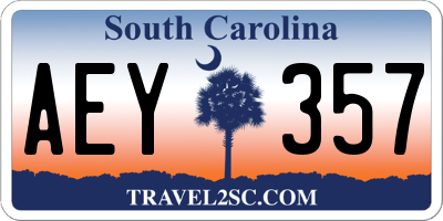 SC license plate AEY357