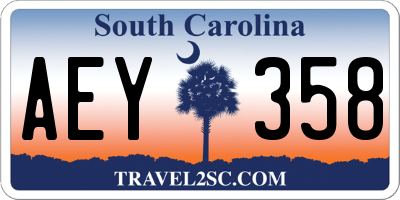 SC license plate AEY358