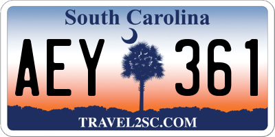 SC license plate AEY361