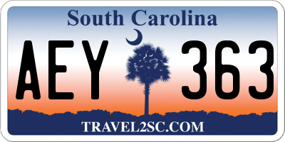SC license plate AEY363