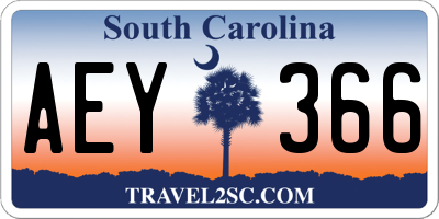 SC license plate AEY366