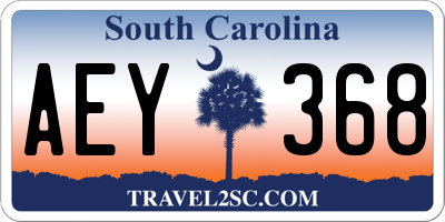 SC license plate AEY368