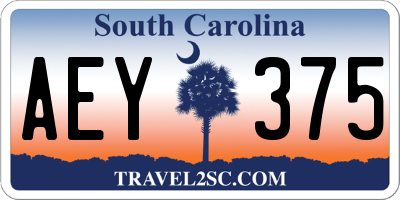 SC license plate AEY375