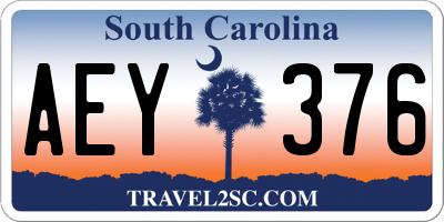 SC license plate AEY376
