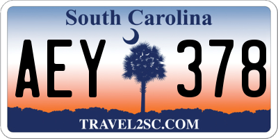 SC license plate AEY378