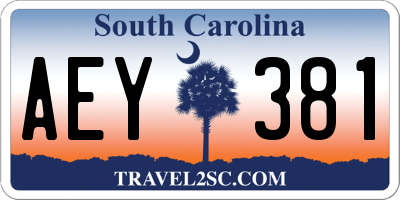SC license plate AEY381