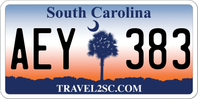SC license plate AEY383