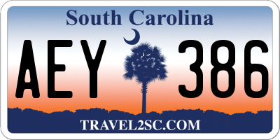 SC license plate AEY386