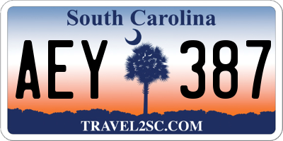 SC license plate AEY387