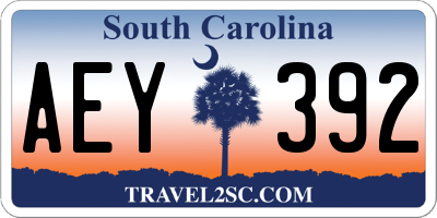 SC license plate AEY392