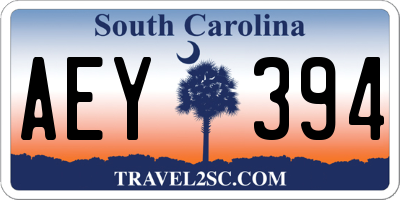 SC license plate AEY394