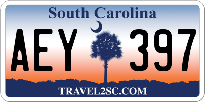 SC license plate AEY397