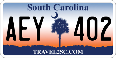 SC license plate AEY402