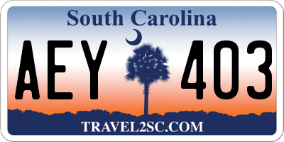 SC license plate AEY403
