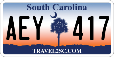 SC license plate AEY417