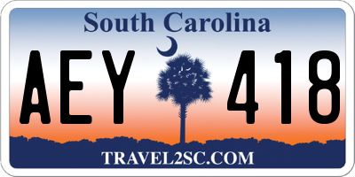 SC license plate AEY418