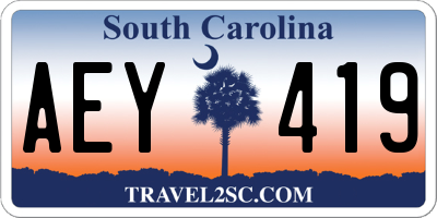 SC license plate AEY419