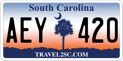 SC license plate AEY420