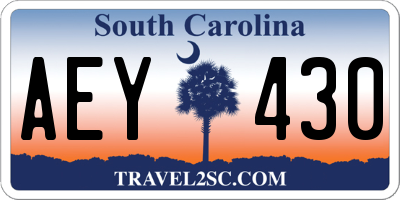 SC license plate AEY430