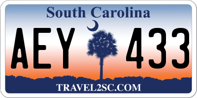 SC license plate AEY433