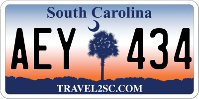 SC license plate AEY434