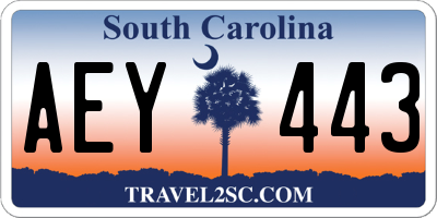 SC license plate AEY443