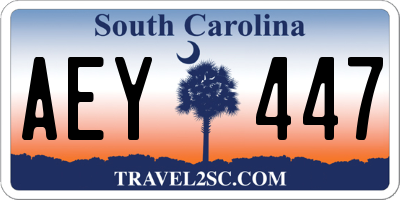 SC license plate AEY447