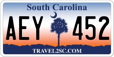 SC license plate AEY452