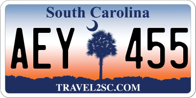 SC license plate AEY455