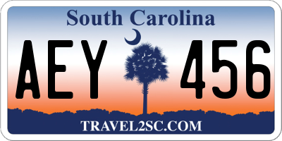 SC license plate AEY456