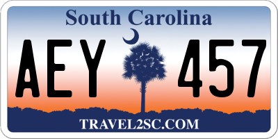 SC license plate AEY457