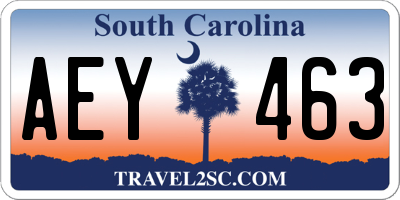 SC license plate AEY463