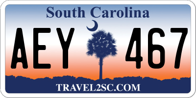 SC license plate AEY467
