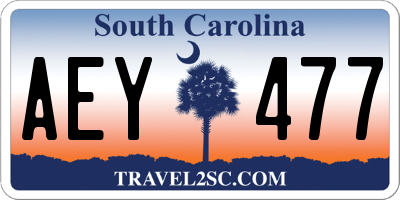 SC license plate AEY477