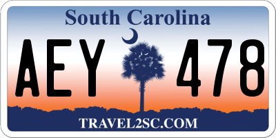 SC license plate AEY478