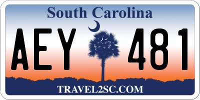 SC license plate AEY481