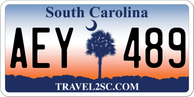 SC license plate AEY489