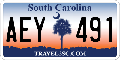 SC license plate AEY491