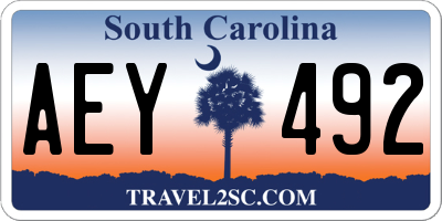SC license plate AEY492