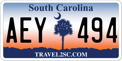 SC license plate AEY494
