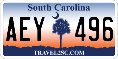 SC license plate AEY496