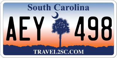 SC license plate AEY498